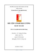 Bài tập cơ khí Đại cương mã hp me 2030 Đề số 4 sản phẩm bánh Đai hình thang