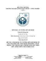 Vận dụng tư tưởng hồ chí minh về các nguyên tắc xây dựng Đạo Đức cách mạng vào trong quá trình giáo dục Đạo Đức sinh viên uneti hiện nay