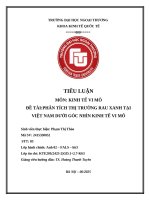 Đề tàiphân tích thị trường rau xanh tại việt nam dưới góc nhìn kinh tế vi mô
