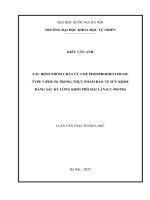 Luận văn thạc sỹ khoa học xác Định nhóm chất Ức chế phosphodiesterase type 5 (pde 5i) trong thực phẩm bảo vệ sức khỏe bằng sắc ký lỏng khối phổ hai lần