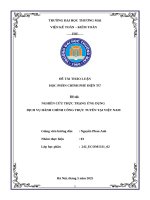 Nghiên cứu thực trạng Ứng dụng dịch vụ hành chính công trực tuyến tại việt nam