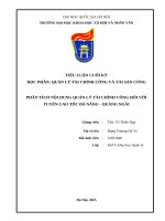 Quản lý tài chính công và tài sản công phân tích nội dung quản lý tài chính công Đối với tuyến cao tốc Đà nẵng   quảng ngãi