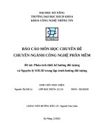 Đề tài phân tích thiết kế hướng Đối tượng và nguyên lý solid trong lập trình hướng Đối tượng