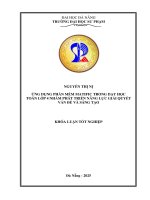 Ứng dụng phần mềm matific trong dạy học toán lớp 4, nhằm phát triển năng lực giải quyết vấn Đề và sáng tạo