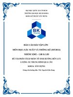 Đề tàiphân tích nhân tố Ảnh hưởng Đến lưu lượng xe trung bình qua cầu