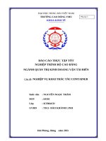 Báo cáo thực tập tốt nghiệp trình Độ cao Đẳng ngành quản trị kinh doang vận tải biển chủ Đề nghiệp vụ khai thác tàu container