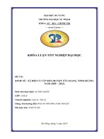 Kinh tế  xã hội văn hóa trên Địa bàn huyện tây giang tỉnh quảng nam (2003  2023)