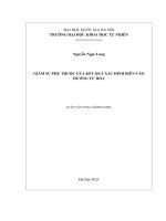Luận văn thạc sỹ khoa học giảm sự phụ thuộc của kết quả xác Định biên vào hướng từ hóa