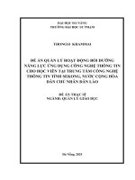 Quản lý hoạt Động bồi dưỡng năng lực Ứng dụng công nghệ thông tin cho học viên tại trung tâm công nghệ thông tin tỉnh sekong, nước cộng hòa dân chủ nhân dân lào