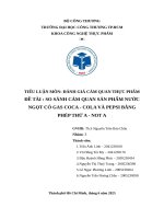 Đề tài  so sánh cảm quan sản phẩm nước ngọt có gas coca   cola và pepsi bằng phép thử a   not a
