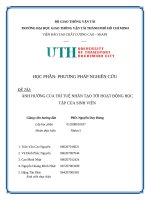 Đề tài Ảnh hưởng của trí tuệ nhân tạo tới hoạt Động học tập của sinh viên