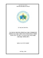 Vận dụng phương pháp dạy học webquest trong dạy học môn toán nhằm phát triển năng lực tư duy và lập luận toán học cho học sinh lớp 3