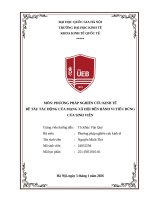 Phương pháp nghiên cứu kinh tế Đề tài tác Động của mạng xã hội Đến hành vi tiêu dùng của sinh viên