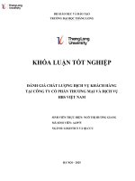 Đánh giá chất lượng dịch vụ khách hàng tại công ty cổ phần thương mại và dịch vụ hbs việt nam