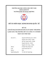 Lập kế hoạch kinh doanh xuất khẩu tôm Đông lạnh sang thị trường mỹ của công ty cổ phần thuỷ sản tôm việt