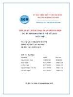 Tiểu luận cuối kỳ học phần khởi nghiệp dự Án kinh doanh cà phê sữa Đậu  Đậu phê