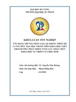 Ứng dụng trí tuệ nhân tạo (ai) trong thiết kế và tổ chức dạy học trong môn khoa học lớp 5 theo hướng phát triển năng lực nhận thức khoa học tự nhiên của học sinh