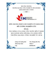 Tác Động của lòng yêu nước Đến Ý Định mua hàng hóa nội Địa của sinh viên trường Đại học công nghiệp tp  hcm