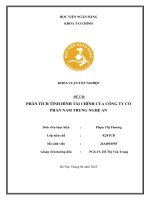 Khóa luận tốt nghiệp Tài chính: Phân tích tình hình tài chính Công ty Cổ phần Nam Trung Nghệ An