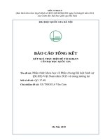 Đề tài nhận thức khoa học về phần chung bộ luật hình sự (blhs) việt nam năm 2015 và trong tương lai