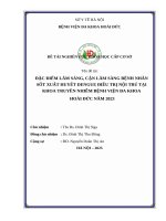 ĐẶC ĐIỂM LÂM SÀNG, CẬN LÂM SÀNG BỆNH NHÂN SỐT XUẤT HUYẾT DENGUE ĐIỀU TRỊ NỘI TRÚ TẠI KHOA TRUYỀN NHIỄM BỆNH VIỆN ĐA KHOA  HOÀI ĐỨC NĂM 2023