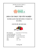 Báo cáo thực tập tốt nghiệp ngành quản trị nhà hàng và dịch vụ Ăn uống chuyên Đề bộ phận bar