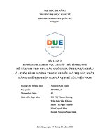 Vai trò của các quốc gia Ở khu vực châu Á   thái bình dương trong chuỗi giá trị sản xuất hàng chế tạo hiện nay và vị thế của việt nam