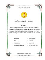 Khóa luận tốt nghiệp Tài chính: Hoàn thiện công tác phân tích tài chính đối với khách hàng doanh nghiệp phục vụ hoạt động cho vay tại Ngân hàng TMCP Việt Nam Thịnh Vượng - Chi nhánh Sở Giao dịch