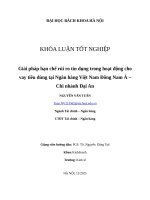 Giải pháp hạn chế rủi ro tín dụng trong hoạt Động cho vay tiêu dùng tại ngân hàng việt nam Đông nam Á – chi nhánh Đại an