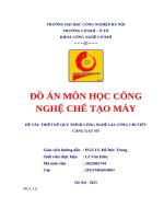 Đồ Án môn học công nghệ chế tạo máy Đề tài thiết kế quy trình công nghệ gia công chi tiết càng gạt số