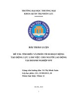 Đề tài tìm hiểu và phân tích hoạt Động tạo Động lực làm việc cho người lao Động tại doanh nghiệp fpt