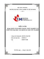 Tiểu luận Đề tài phân tích hiện trạng thất nghiệp của sinh viên Đại học gia Định sau khi tốt nghiệp