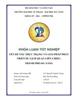 Thực trạng và giải pháp phát triển du lịch quận liên chiểu, tp  Đà nẵng