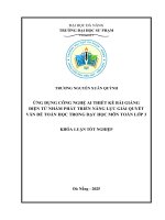 Ứng dụng công nghệ ai thiết kế bài giảng Điện tử nhằm phát triển năng lực giải quyết vấn Đề toán học trong dạy học môn toán lớp 3