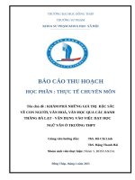 Khám phá những giá trị  Đặc sắc về con người, văn hoá, văn học qua các danh thắng Đà lạt   vận dụng vào việc dạy học ngữ văn Ở trường thpt