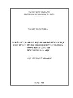 Luận văn thạc sỹ khoa học: nghiên cứu, Đánh giá hiện trạng Ô nhiễm các hợp chất hữu cơ bền polybrom diphenyl ete (pbdes) trong bụi lơ lửng tại môi trường làm việc