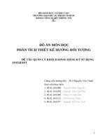 Đồ Án môn học phân tích thiết kế hướng Đối tượng Đề tài quản lý khách hàng Đăng ký sử dụng internet