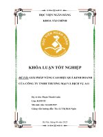 Khóa luận tốt nghiệp Tài chính: Giải pháp nâng cao hiệu quả kinh doanh của Công ty TNHH Thương mại và Dịch vụ A11