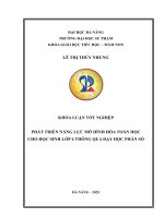 Phát triển năng lực mô hình hóa toán học cho học sinh lớp 4 thông qua dạy học phân số Để nghiên cứu