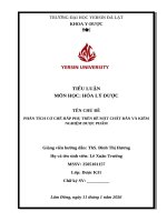 Chủ Đề phân tích cơ chế hấp phụ trên bề mặt chất rắn và kiểm nghiệm dược phẩm