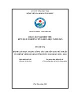 ĐÁNH GIÁ THỰC TRẠNG CÔNG TÁC CHUYỂN GIAO KỸ THUẬT CỦA BỆNH VIỆN ĐA KHOA VĨNH PHÚC GIAI ĐOẠN 2019 - 2024