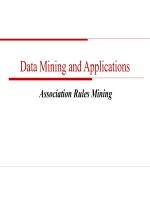 Data Mining and Applications - Association Rules Mining