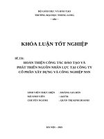 Hoàn thiện công tác Đào tạo và phát triển nguồn nhân lực tại công ty cổ phần xây dựng và công nghiệp nsn