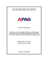 NÂNG CAO CHẤT LƯỢNG CÔNG TÁC TỔNG HỢP, THAM MƯU TẠI VĂN PHÒNG HỘI ĐỒNG NHÂN DÂN VÀ ỦY BAN NHÂN DÂN XÃ HÒA PHÚ, TỈNH ĐẮK LẮK