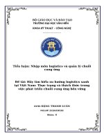 Đề tài hãy tìm hiểu xu hướng logistics xanh tại việt nam thực trạng và thách thức trong việc phát triển chuỗi cung Ứng bền vững