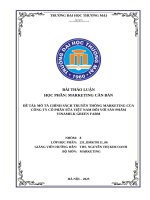 Mô tả chính sách truyền thông marketing của công ty cổ phần sữa việt nam Đối với sản phẩm vinamilk green farm
