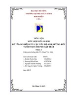 Tiểu luận môn nhập môn ngành Đề tài nghiên cứu các yếu tố Ảnh hưởng Đến tuổi thọ tấm pin mặt trời