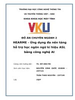 Đồ Án chuyên ngành 2 hearme   Ứng dụng Đa nền tảng hỗ trợ học ngôn ngữ kí hiệu asl bằng công nghệ ai
