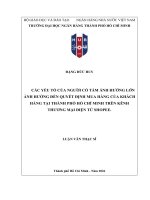 Các yếu tố của người có tầm Ảnh hưởng lớn Ảnh hưởng Đến quyết Định mua hàng của khách hàng tại thành phố hồ chí minh trên kênh thương mại Điện tử shopee