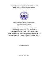 Phân tích thực trạng quản trị nguồn nhân lực tại các cửa hàng kinh doanh Ăn uống của công ty cổ phần thương mại và dịch vụ hiệp thịnh phát